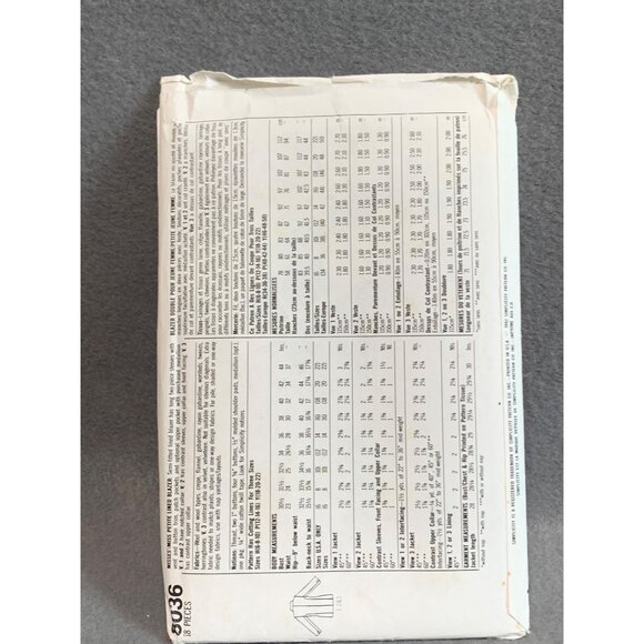 Vintage Simplicity Womens Blazer Sewing Pattern 8036 Size 12-16 - Picture 2 of 2